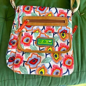 Lily Bloom Crossbody Bag Adjustable Strap Snap Closure 2 Zipper Pockets